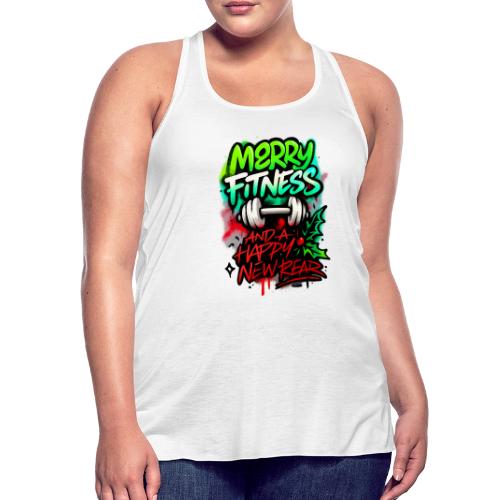 Merry Fitness Christmas Gym Humor - Women's Flowy Tank Top by Bella