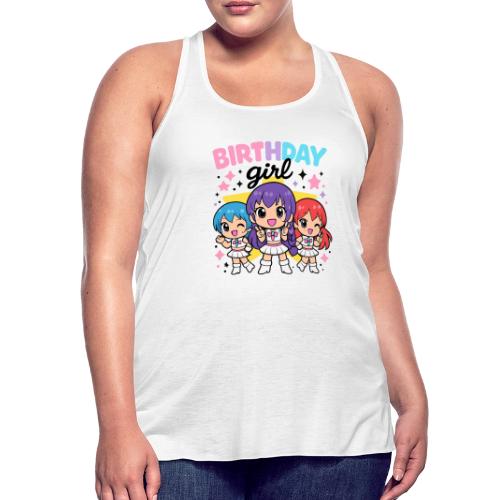 Cute Chibi Birthday Idol Girls - Women's Flowy Tank Top by Bella