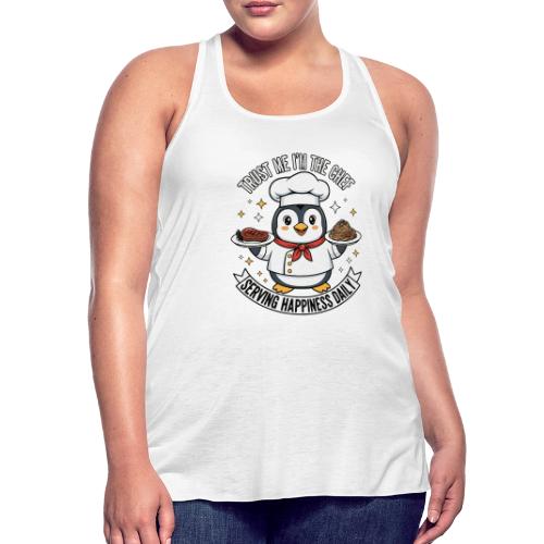cute Penguin Chef-Funny Cartoon Daily Happiness - Women's Flowy Tank Top by Bella