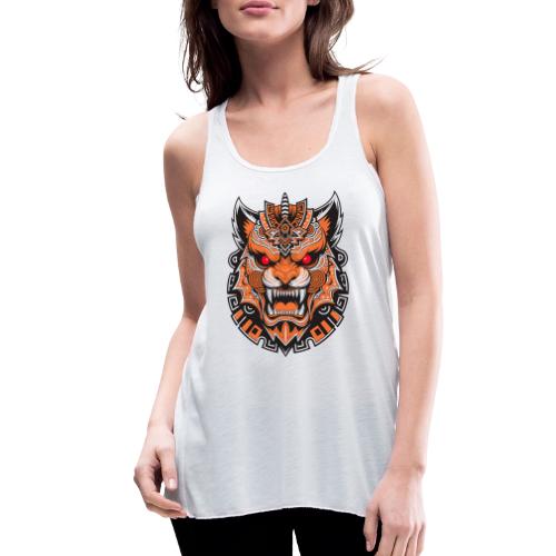 Tribal Demon Wolf Mask - Women's Flowy Tank Top by Bella