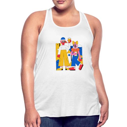 Bold Geometric Duo Pop Art - Women's Flowy Tank Top by Bella