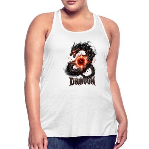Dravon Fire Dragon Dark Fantasy Graphic T-Shirt - Women's Flowy Tank Top by Bella