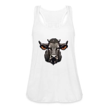 Cow Cow Skull Cow Head Cows Dairy Cow Farmer - Women's Flowy Tank Top by Bella - white - Front - Julia (174cm)