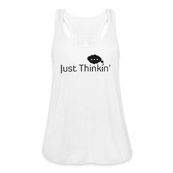 Just Thinkin' - Women's Flowy Tank Top by Bella - white - Front - Julia (174cm)