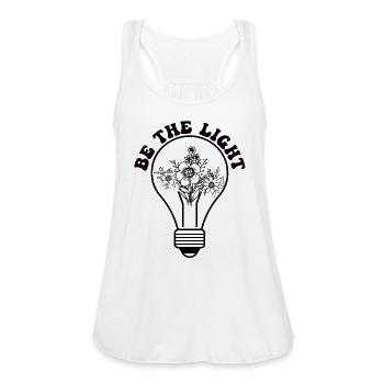 Be the light - Women's Flowy Tank Top by Bella - white - Front - Julia (174cm)