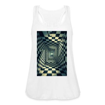 Checkered Infinity Room - Women's Flowy Tank Top by Bella - white - Front - Julia (174cm)
