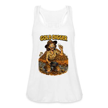 Gold Digger Funny Outback Prospector  - Women's Flowy Tank Top by Bella - white - Front - Julia (174cm)
