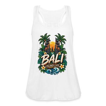 Bali Island Life - Women's Flowy Tank Top by Bella - white - Front - Julia (174cm)