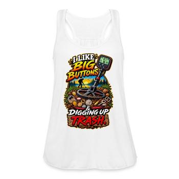 Metal Detecting Shirt | Funny Treasure Hunt Tee - Women's Flowy Tank Top by Bella - white - Front - Julia (174cm)