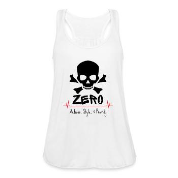 Zero Skateboard - Women's Flowy Tank Top by Bella - white - Front - Julia (174cm)