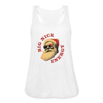 big nick energy vintage retro - Women's Flowy Tank Top by Bella - white - Front - Julia (174cm)