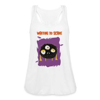 Waiting To Scare - Women's Flowy Tank Top by Bella - white - Front - Julia (174cm)