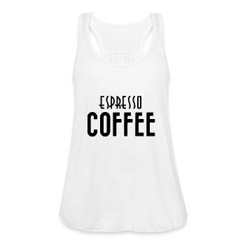 Espresso coffee - Women's Flowy Tank Top by Bella - white - Front - Julia (174cm)