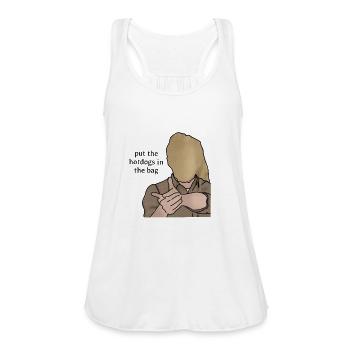 Nick Miller Hot Dogs - Women's Flowy Tank Top by Bella - white - Front - Julia (174cm)