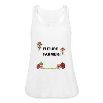 Future Farmer, Farmer - Women's Flowy Tank Top by Bella - white - Front - Julia (174cm)