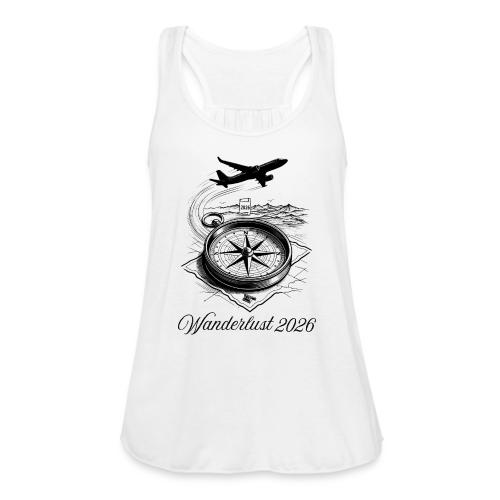 Wanderlust 2026 T-Shirt | Minimalist Travel Plane - Women's Flowy Tank Top by Bella