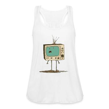 TV on the Brain - Women's Flowy Tank Top by Bella - white - Front - Julia (174cm)