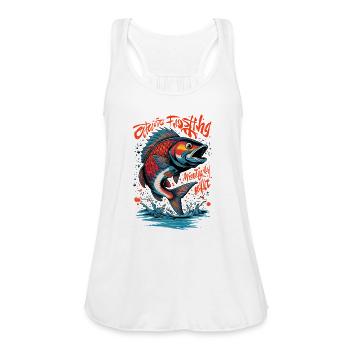 Fishing activity - Women's Flowy Tank Top by Bella - white - Front - Julia (174cm)