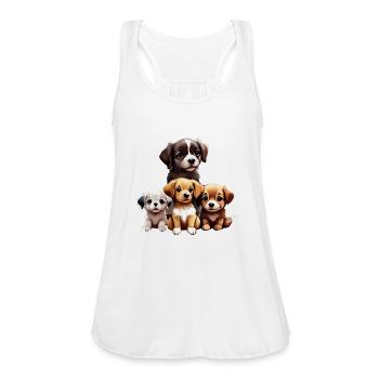 puppies Active - Women's Flowy Tank Top by Bella - white - Front - Julia (174cm)