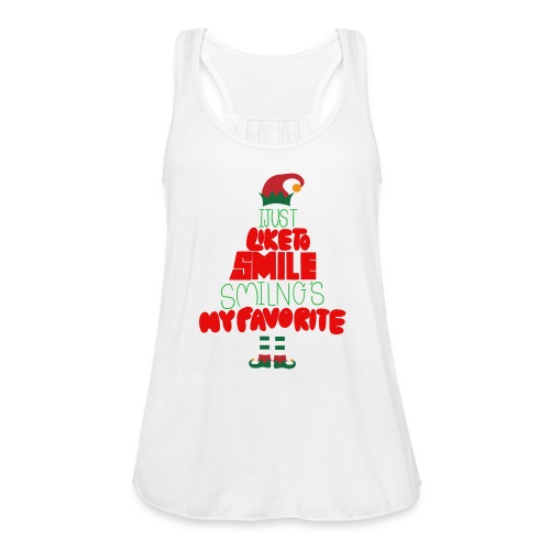 I Just Like To Smile Smiling's My Favorite X-mas - Women's Flowy Tank Top by Bella