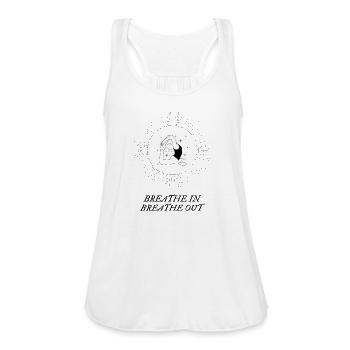 BREATHE IN BREATHE OUT - Women's Flowy Tank Top by Bella - white - Front - Julia (174cm)