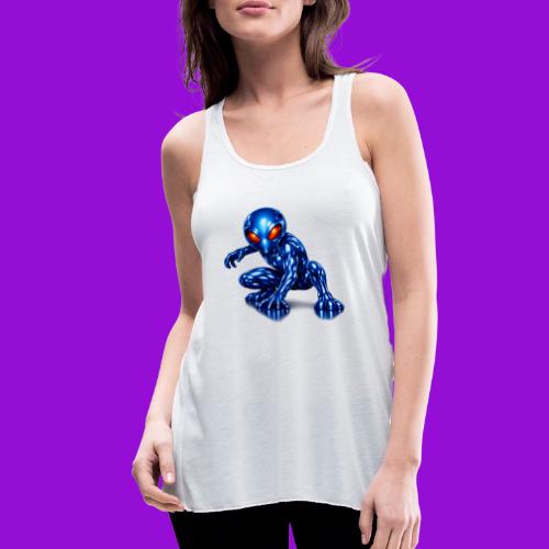 Blue Alien Crouch - Women's Flowy Tank Top by Bella
