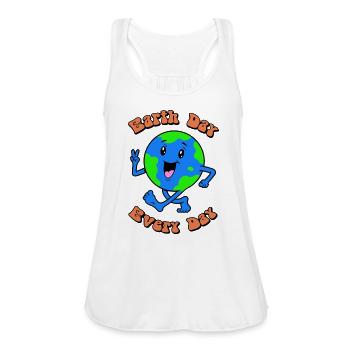Earth Day Every Day - Women's Flowy Tank Top by Bella - white - Front - Julia (174cm)