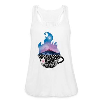 Fuji And Tea - Women's Flowy Tank Top by Bella - white - Front - Julia (174cm)