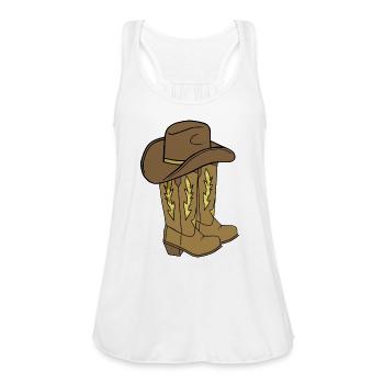 Cowboy Style - Women's Flowy Tank Top by Bella - white - Front - Julia (174cm)