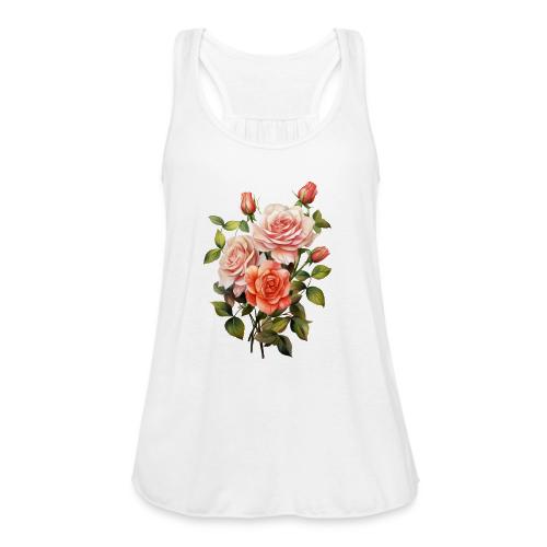 Pink Roses - Women's Flowy Tank Top by Bella