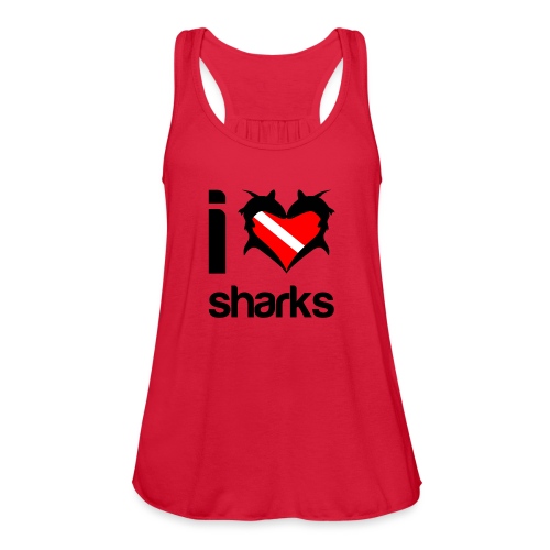 I Love Sharks - Women's Flowy Tank Top by Bella