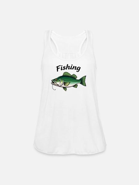Vivid Bass Fishing Tackle Illustration - Women's Flowy Tank Top by Bella - white