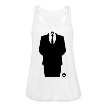Anon Hacker Mask Suite - Women's Flowy Tank Top by Bella - white - Front - Julia (174cm)