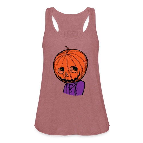 Pumpkin Head Halloween - Women's Flowy Tank Top by Bella