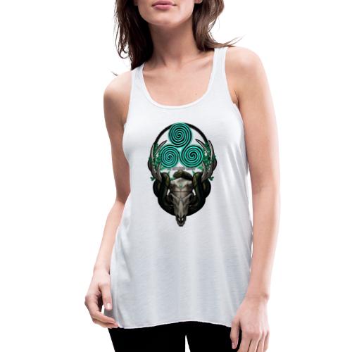 The Antlered Crown (White Text) - Women's Flowy Tank Top by Bella