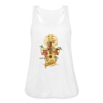 Guitar Style - Women's Flowy Tank Top by Bella - white - Front - Julia (174cm)