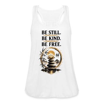  Gold Zen Cairn Lotus Yoga Zen Meditation Decor - Women's Flowy Tank Top by Bella - white - Front - Julia (174cm)