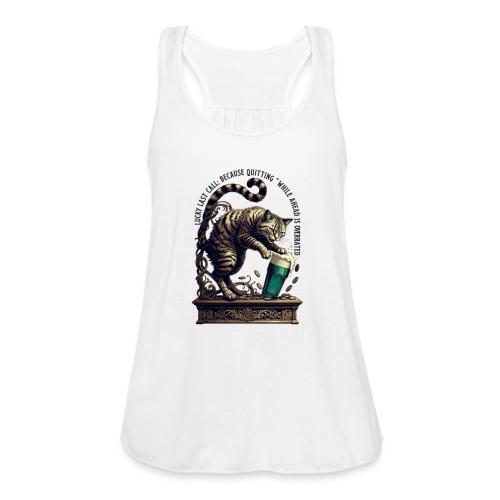 Lucky Last Call Cat Graphic Tee - Women's Flowy Tank Top by Bella