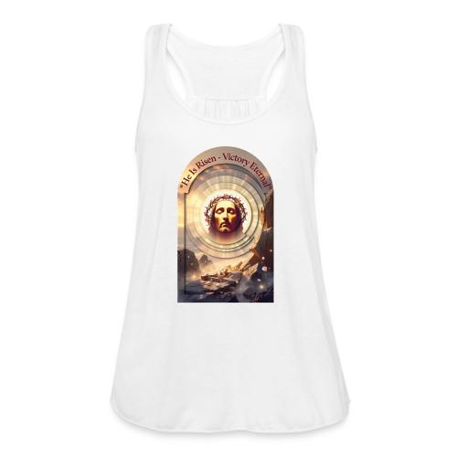Easter He Is Risen Sacred Face T Shirt, wife Gift - Women's Flowy Tank Top by Bella