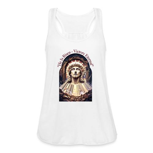 Easter He Is Risen Face of Christ T Shirt, Gift - Women's Flowy Tank Top by Bella