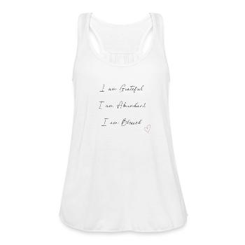 I am Grateful I am Abundant I am Blessed Black - Women's Flowy Tank Top by Bella - white - Front - Julia (174cm)