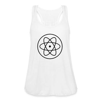atom symbol researcher science laboratory circle l - Women's Flowy Tank Top by Bella - white - Front - Julia (174cm)