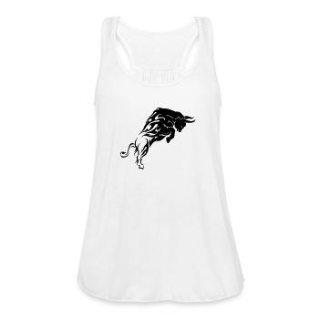 Bull. Wild bull. - Women's Flowy Tank Top by Bella - white - Front - Julia (174cm)