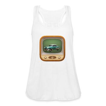vintage tv - Women's Flowy Tank Top by Bella - white - Front - Julia (174cm)