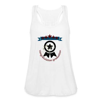 congratulation graduation from your college. - Women's Flowy Tank Top by Bella - white - Front - Julia (174cm)