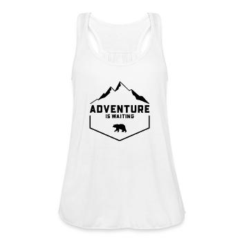 Adventure is Waiting - Women's Flowy Tank Top by Bella - white - Front - Julia (174cm)