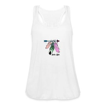 Boho Style - Women's Flowy Tank Top by Bella - white - Front - Julia (174cm)