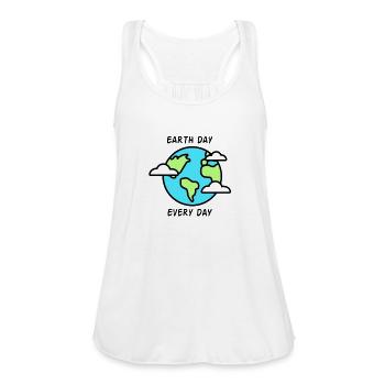 Earth Day Every Day - Women's Flowy Tank Top by Bella - white - Front - Julia (174cm)