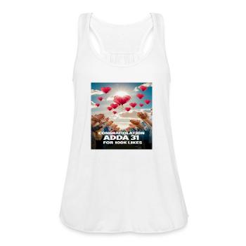 Congratulation Adda 31for 100k Likes - Women's Flowy Tank Top by Bella - white - Front - Julia (174cm)