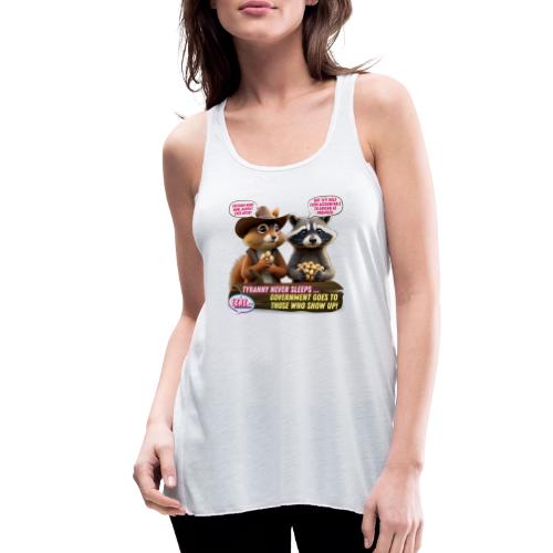 Freedom Squirrel and Raccoon - Women's Flowy Tank Top by Bella
